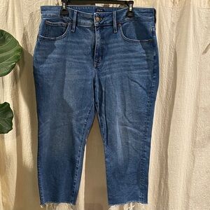 J. Crew Curvy Essential Straight Jeans in Blue
